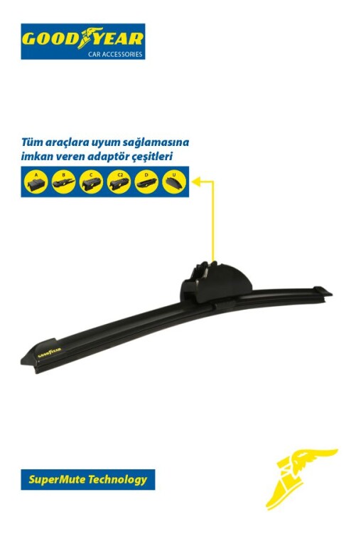 مجموعة ممسحات جوديير بروتون بيرسونا سوبرموت 2-PACK BANANA WIPER 1998-2012 هاتشباك (5 أبواب) (500 مم + 450 مم) - 4