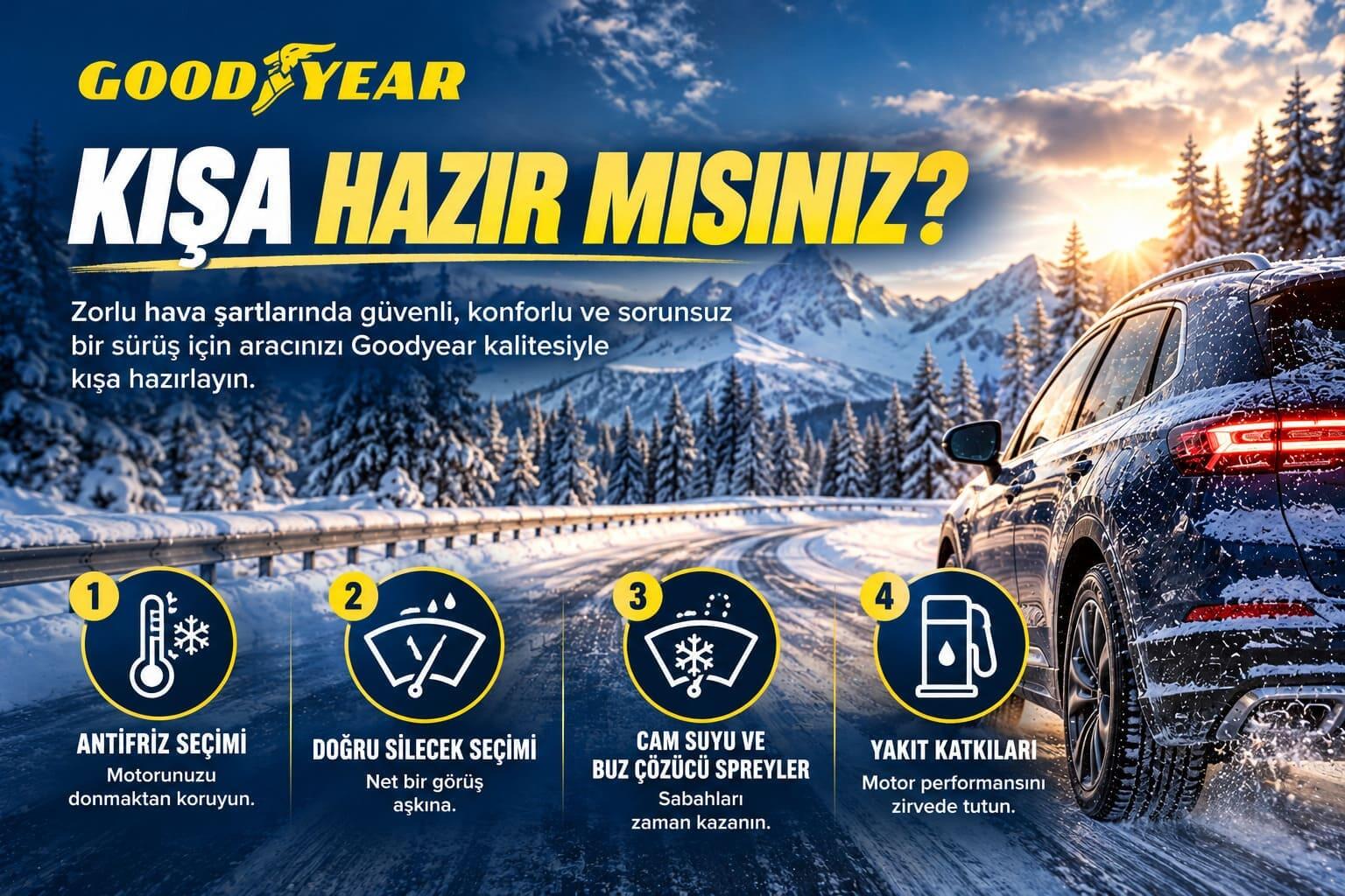 Kışın Araç Bakımında Hayati Rol Oynayan 4 Goodyear Ürünü