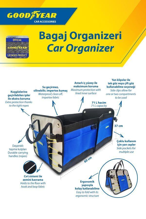 Bagaj Dağınıklığına Son! Goodyear 71 Litre Bagaj Organizeri