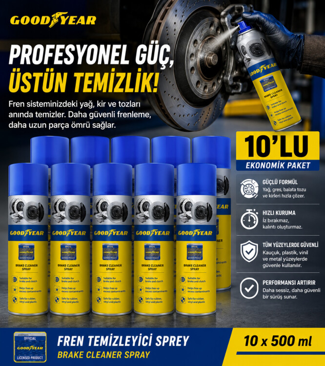 GOODYEAR 10'LU SET FREN BALATA TEMİZLEME SPREYİ - 2