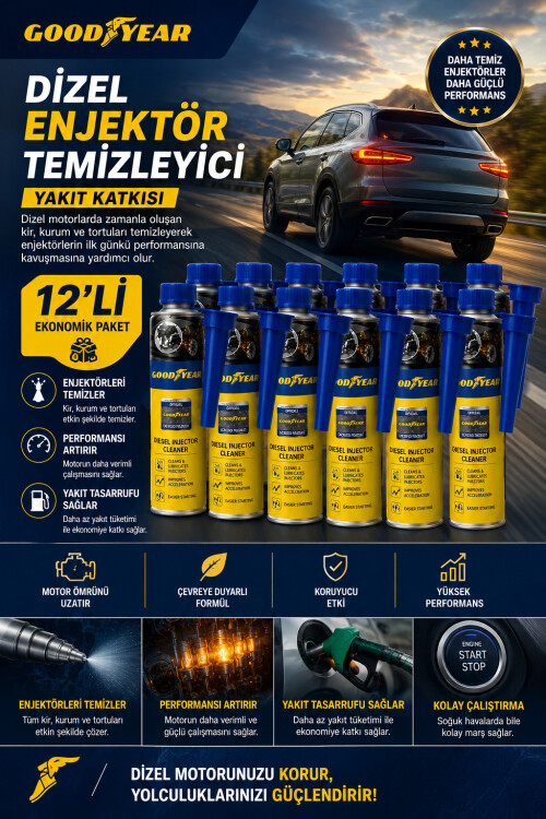 Goodyear 12'li Dizel Enjektör Temizleyici Yakıt Katkısı 300 Ml - GOODYEAR