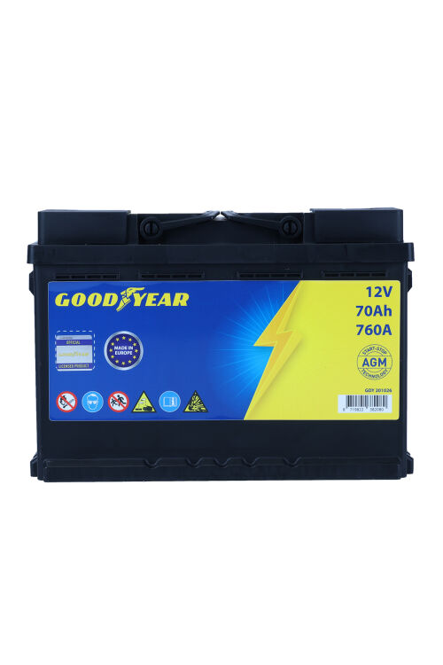 GOODYEAR 12V 70 AMPER EFB START&STOP (760) SOĞUK MARŞ AKIMI AKÜ - 1