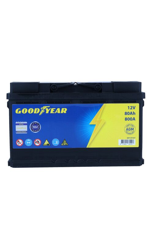 GOODYEAR 12V 80AH AGM 800CCA (L4) (315x175x190) (START&STOP) AKÜ - 1