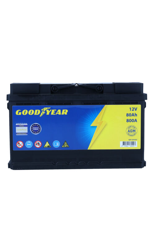 GOODYEAR 12V 80AH AGM 800CCA (L4) (315x175x190) (START&STOP) AKÜ - 1