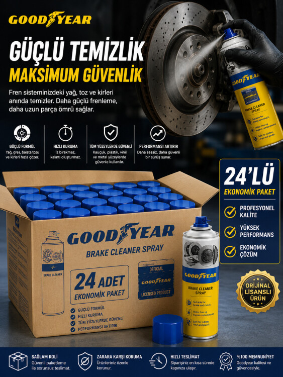 GOODYEAR 24'LÜ SET FREN BALATA TEMİZLEME SPREYİ - GOODYEAR
