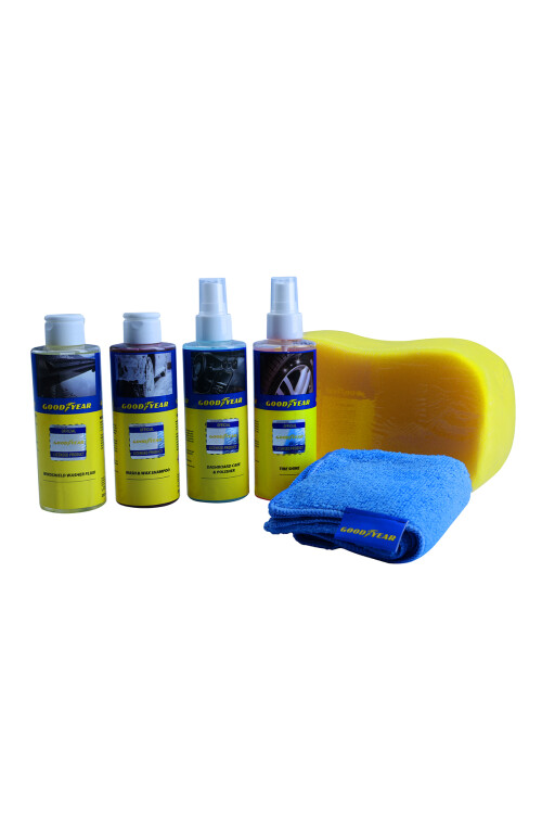 مجموعة جوديير للعناية بالسيارات - شامبو وملمع لإطارات السيارة - ملمع صندوق القفازات - 3