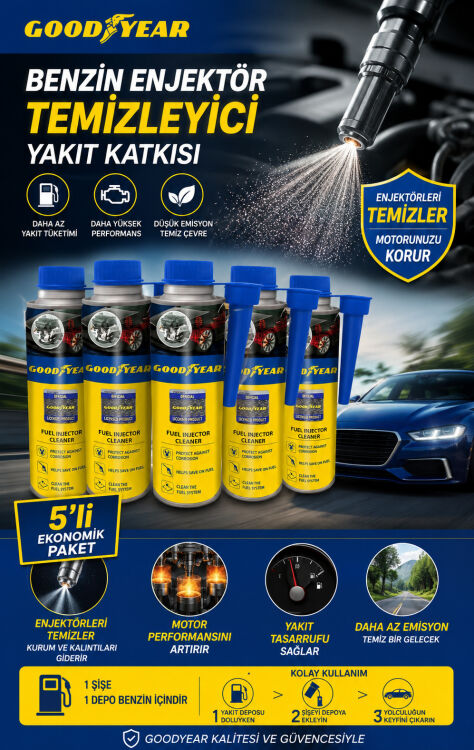 Goodyear 5'li Benzin Enjektör Temizleyici Yakıt Katkısı 300 Ml - 1