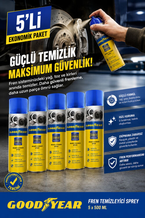 GOODYEAR 5'Lİ SET FREN BALATA TEMİZLEME SPREYİ - 1