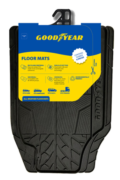 سجادات سيارة GOODYEAR عالمية ثلاثية الأبعاد مع حوض سباحة متوافقة مع جميع المركبات - 1