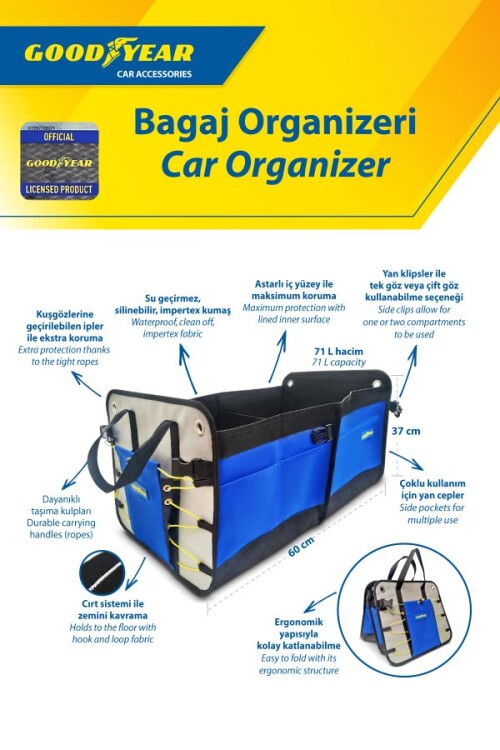 Goodyear Oto Bagaj Organizer 60 X 37 Cm - 71 L - 4