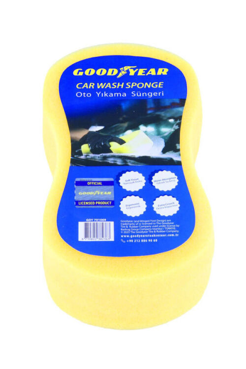 Goodyear Oto Yıkama Bez Seti (Güderi Bez - Mikrofiber Bez - Yıkama Süngeri) - 4
