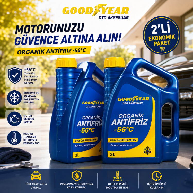 Goodyear Pro Defense Kırmızı Organik Antifriz -56°C 3 Lt (2 x 3 Litre) - GOODYEAR