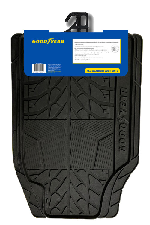 GOODYEAR TÜM ARAÇLARA UYUMLU %100 KAUÇUK UNİVERSAL 3D HAVUZLU OTO PASPAS - 2