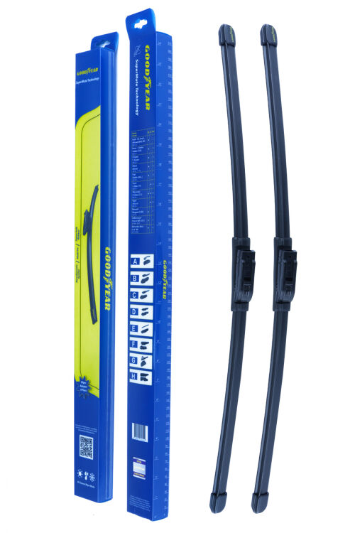 Goodyear Renault Clio Supermute 2 Banana Wiper Team 2012-2019 HATCHback (5 Gates) (650mm+350mm) - 1